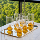 Jogo 6 Taças Base Esfera para Vinho Âmbar e Transparente 440ml
